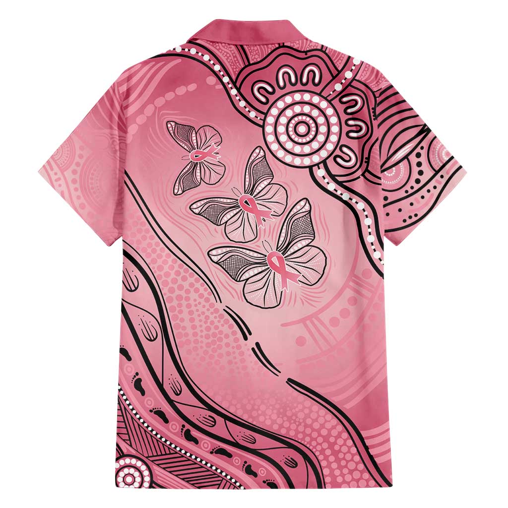 Pink Aboriginal Butterfly Ribbon Cancer Hawaiian Shirt - Vibe Hoodie Shop