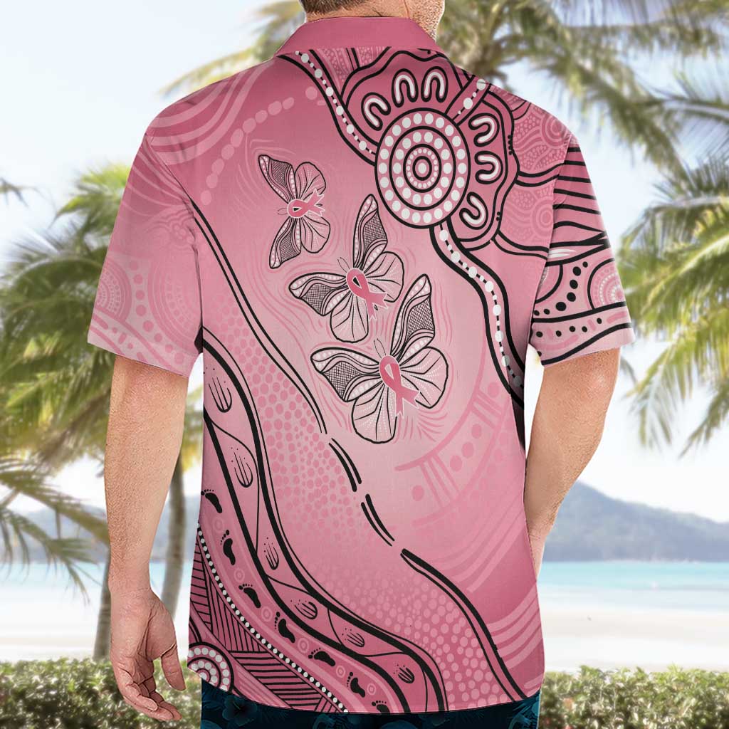 Pink Aboriginal Butterfly Ribbon Cancer Hawaiian Shirt - Vibe Hoodie Shop