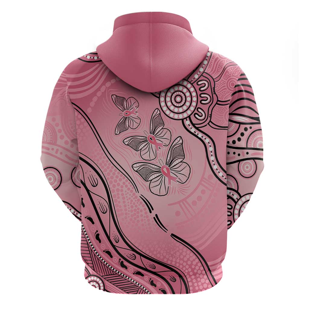 Pink Aboriginal Butterfly Ribbon Cancer Hoodie LT9 - Vibe Hoodie Shop