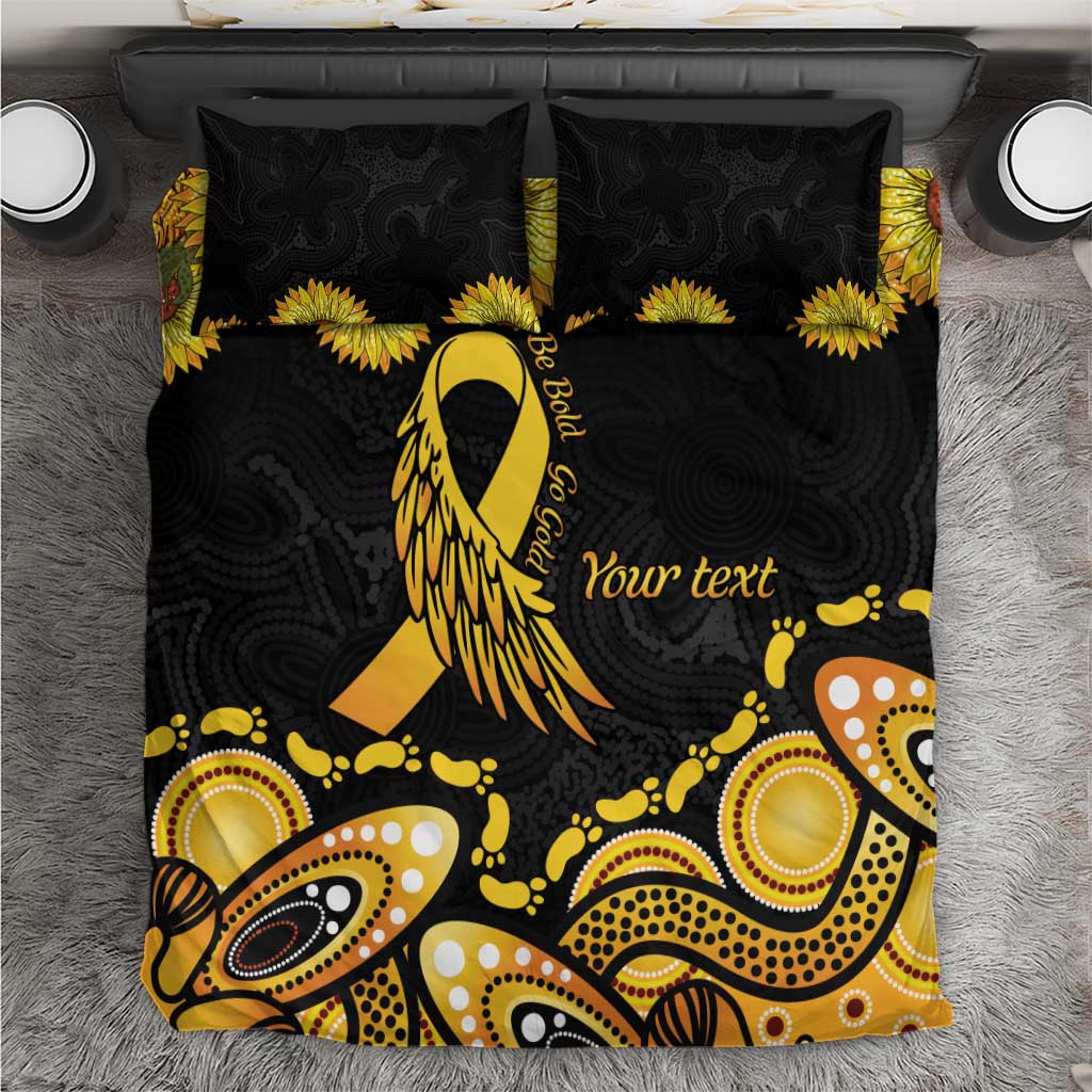 Be Bold Go Gold Aboriginal Ribbon Childhood Personalised Bedding Set - Vibe Hoodie Shop