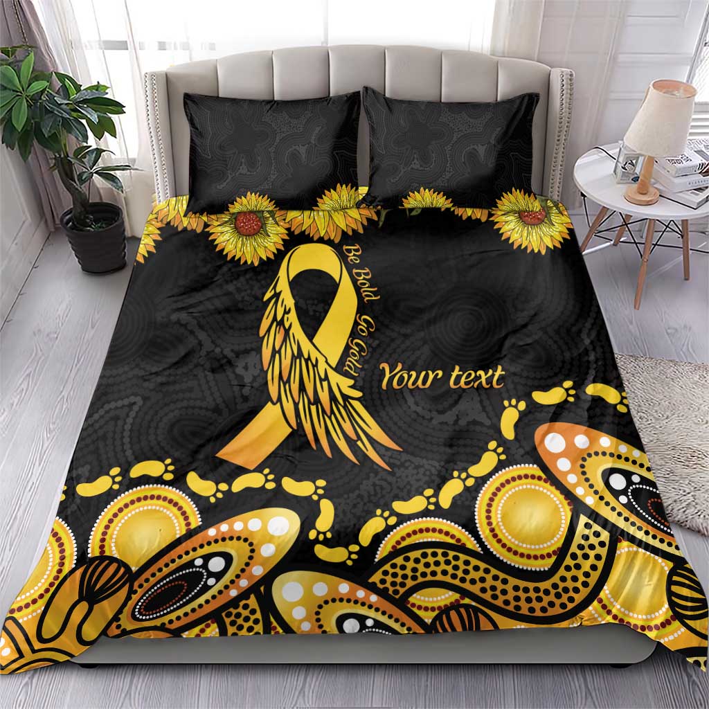 Be Bold Go Gold Aboriginal Ribbon Childhood Personalised Bedding Set - Vibe Hoodie Shop
