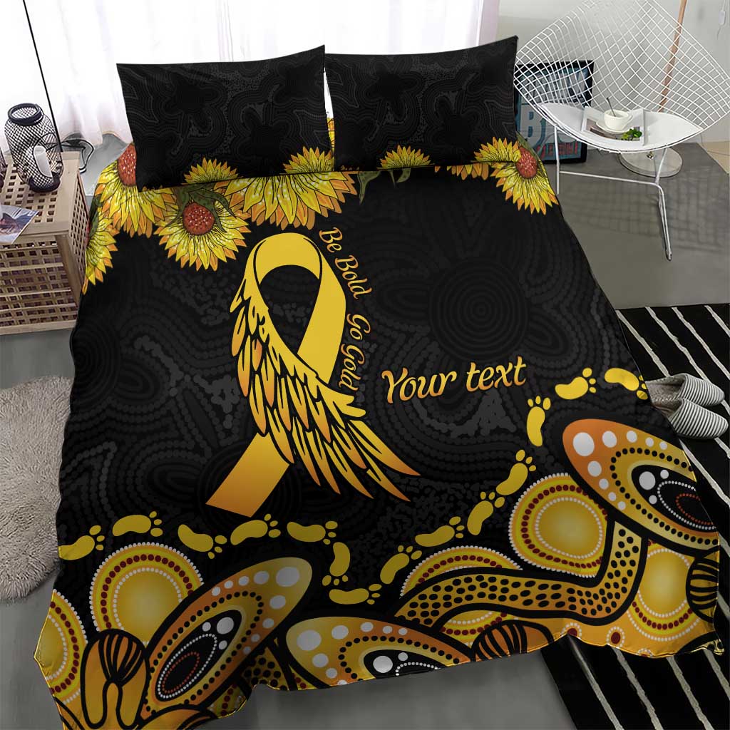 Be Bold Go Gold Aboriginal Ribbon Childhood Personalised Bedding Set - Vibe Hoodie Shop