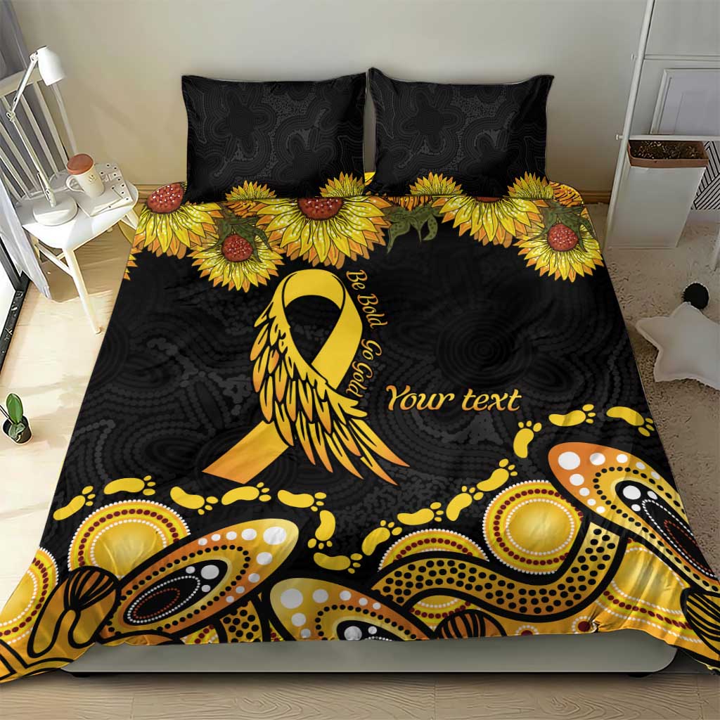 Be Bold Go Gold Aboriginal Ribbon Childhood Personalised Bedding Set - Vibe Hoodie Shop