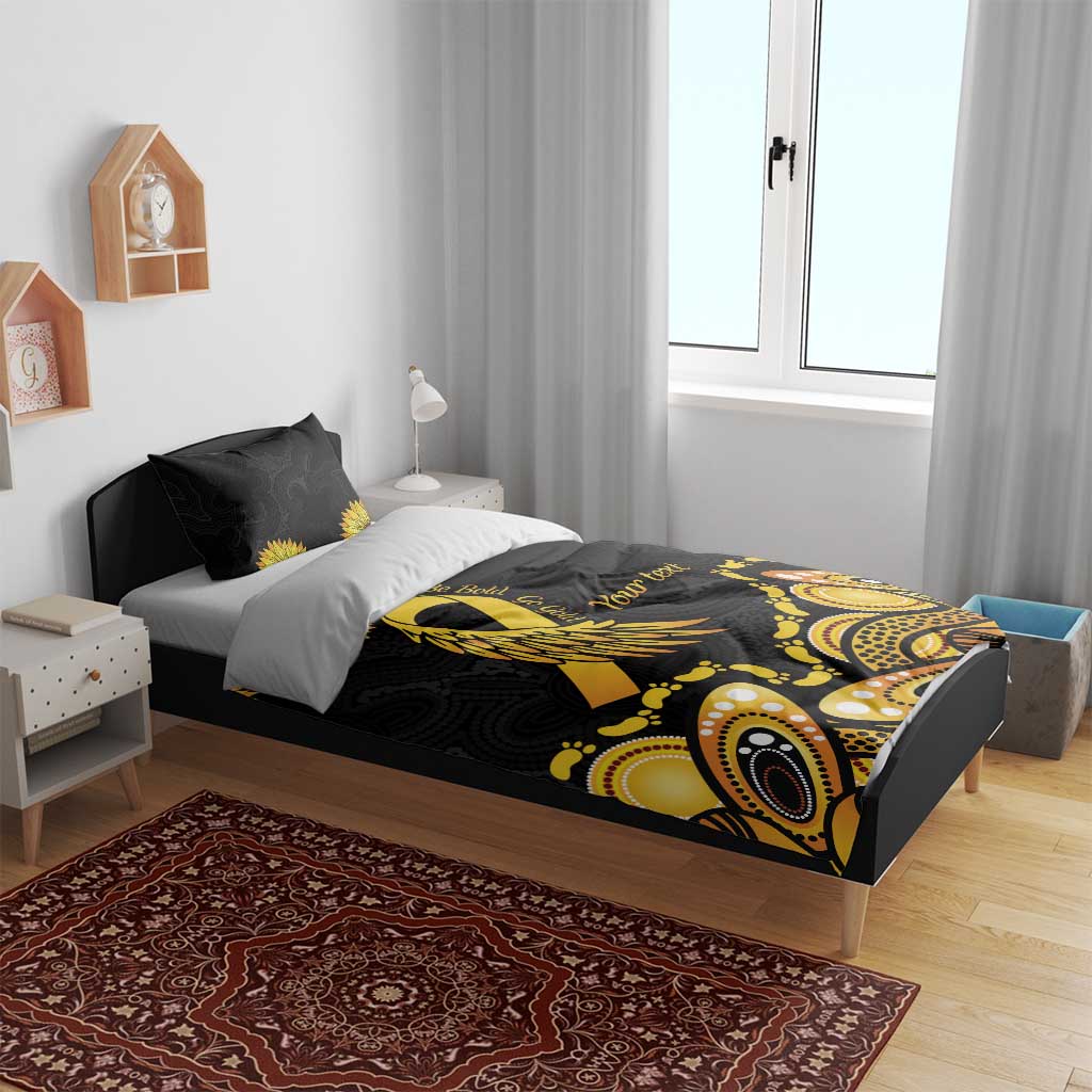 Be Bold Go Gold Aboriginal Ribbon Childhood Personalised Bedding Set - Vibe Hoodie Shop