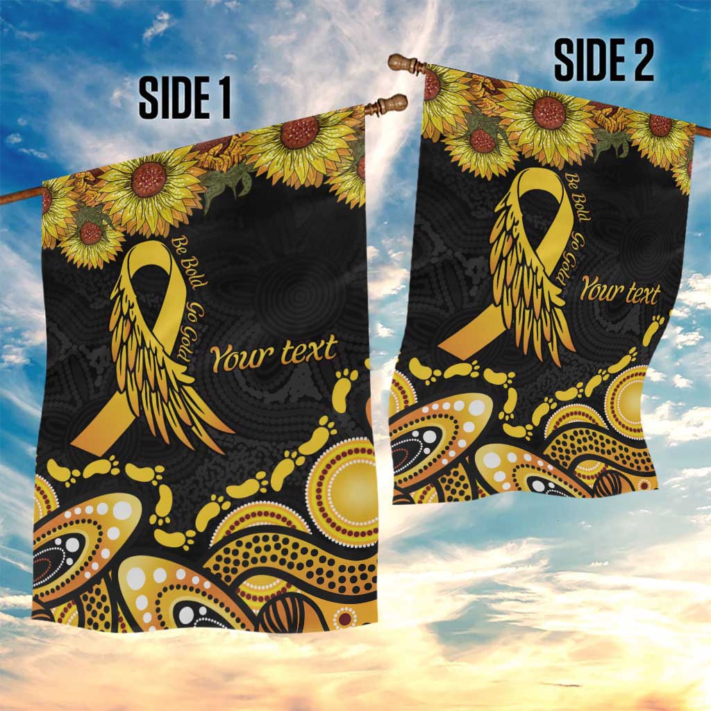 Be Bold Go Gold Aboriginal Ribbon Childhood Personalised Garden Flag - Vibe Hoodie Shop