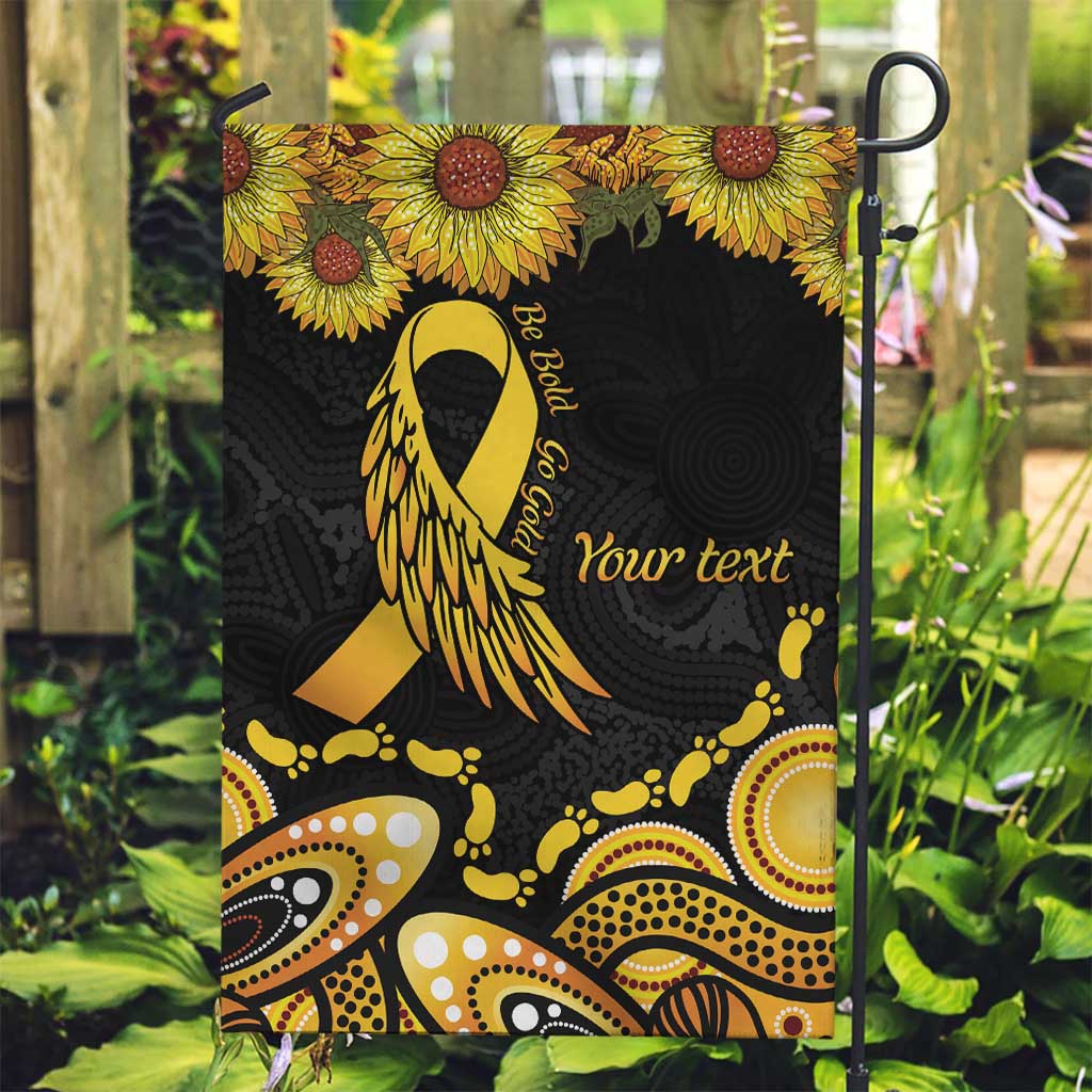 Be Bold Go Gold Aboriginal Ribbon Childhood Personalised Garden Flag - Vibe Hoodie Shop