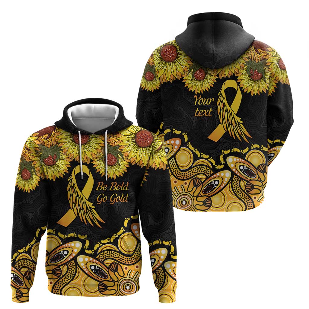 Be Bold Go Gold Aboriginal Ribbon Childhood Personalised Hoodie LT9 - Vibe Hoodie Shop