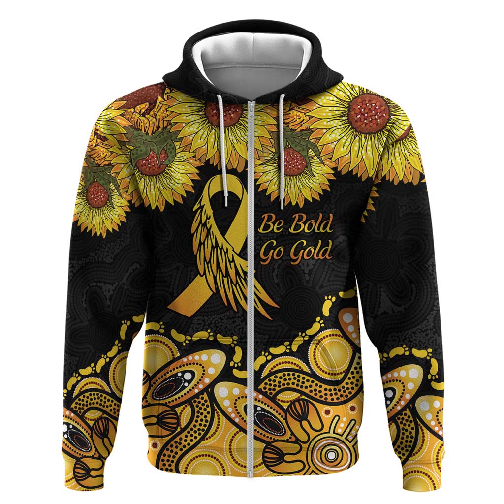 Be Bold Go Gold Aboriginal Ribbon Childhood Personalised Hoodie LT9 - Vibe Hoodie Shop