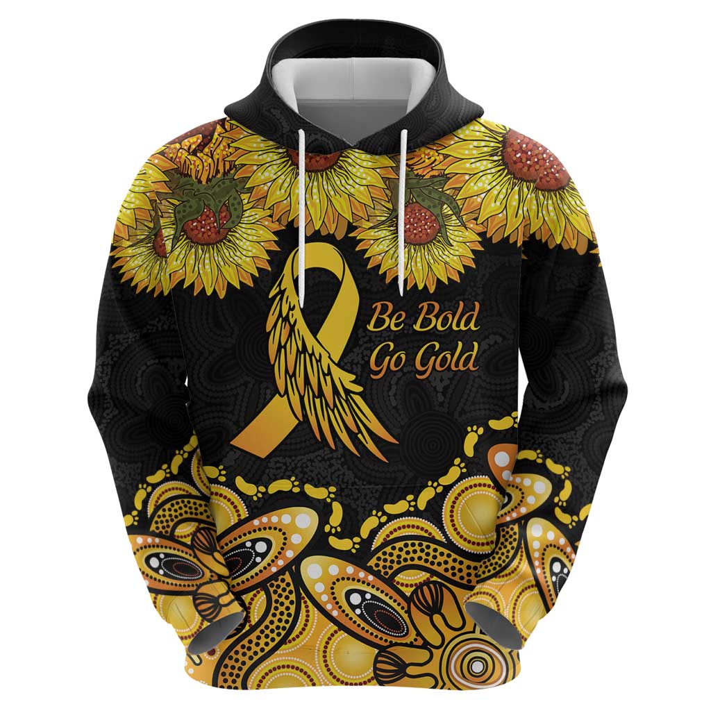 Be Bold Go Gold Aboriginal Ribbon Childhood Personalised Hoodie LT9 - Vibe Hoodie Shop