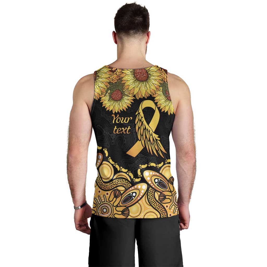 Be Bold Go Gold Aboriginal Ribbon Childhood Personalised Men Tank Top - Vibe Hoodie Shop