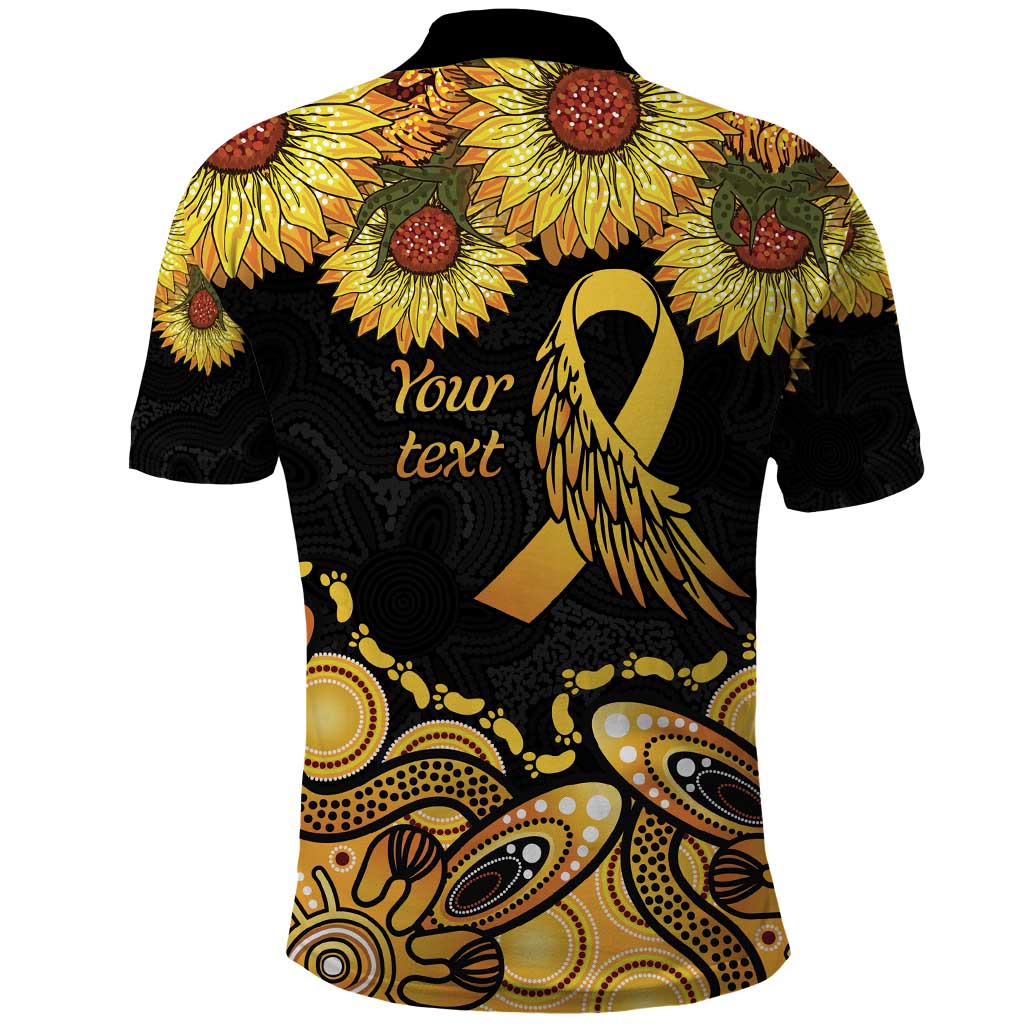 Be Bold Go Gold Aboriginal Ribbon Childhood Personalised Polo Shirt LT9 - Vibe Hoodie Shop