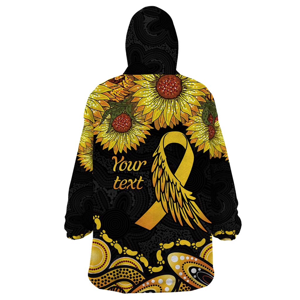 Be Bold Go Gold Aboriginal Ribbon Childhood Personalised Wearable Blanket Hoodie - Vibe Hoodie Shop