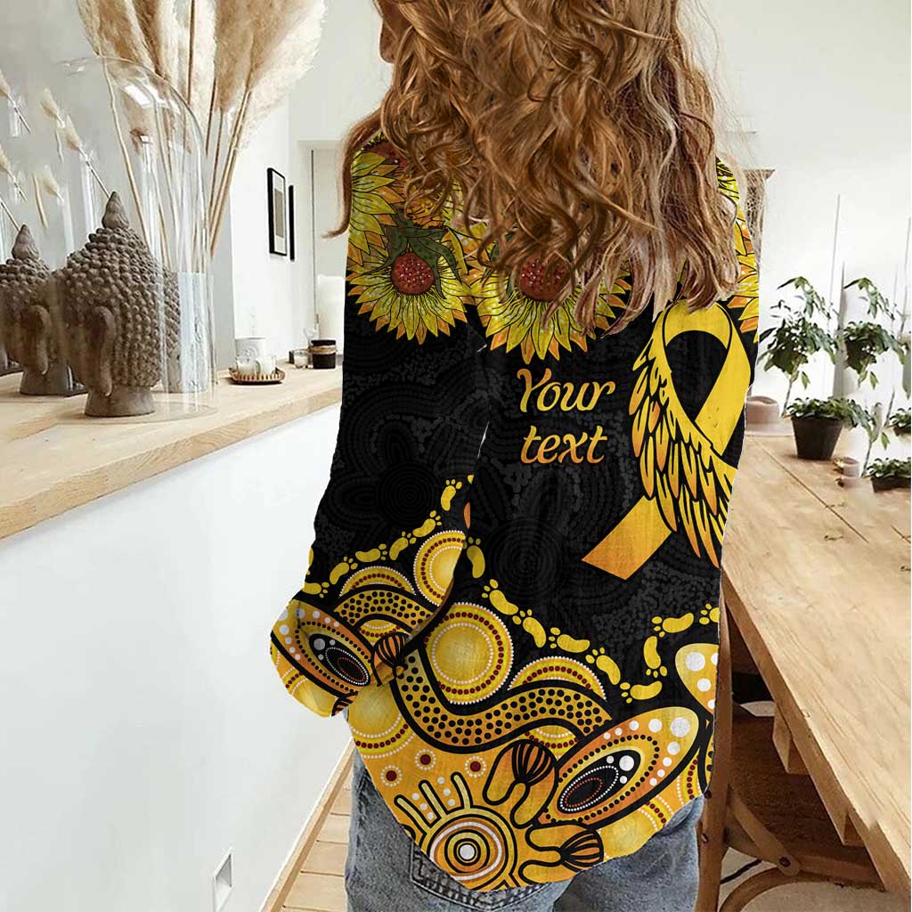 Be Bold Go Gold Aboriginal Ribbon Childhood Personalised Women Casual Shirt - Vibe Hoodie Shop