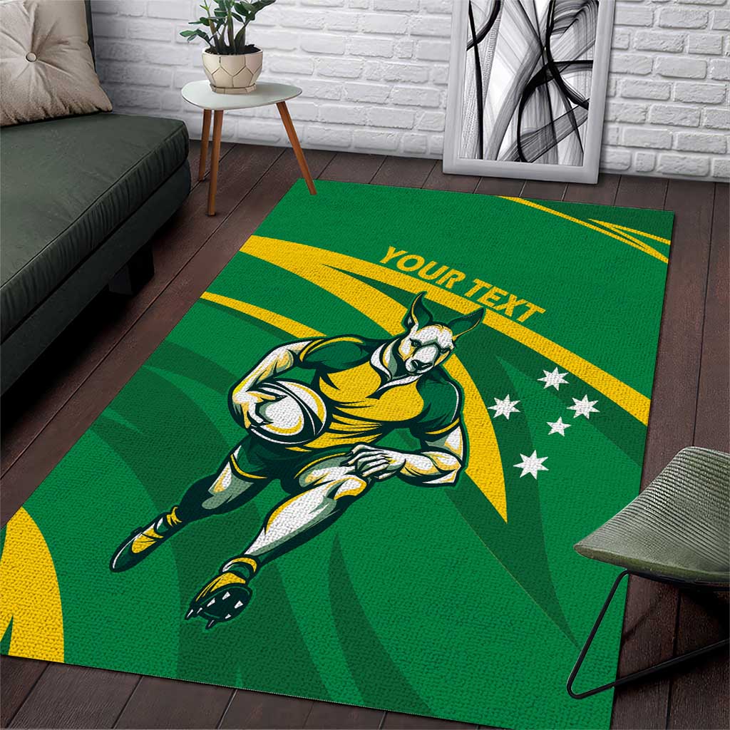 Personalized Australia Rugby Champion Area Rug Wallabies Mascot with Sporty Style - Vibe Hoodie Shop