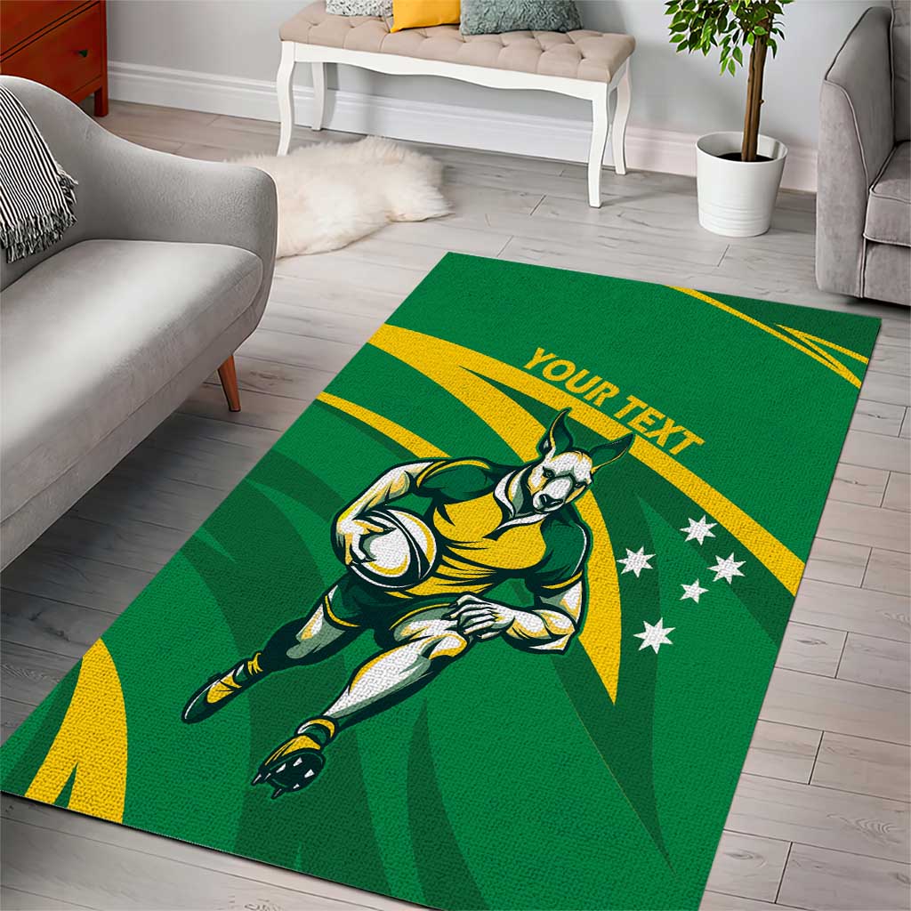 Personalized Australia Rugby Champion Area Rug Wallabies Mascot with Sporty Style - Vibe Hoodie Shop