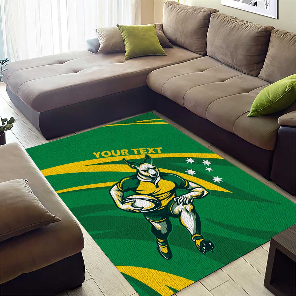 Personalized Australia Rugby Champion Area Rug Wallabies Mascot with Sporty Style - Vibe Hoodie Shop