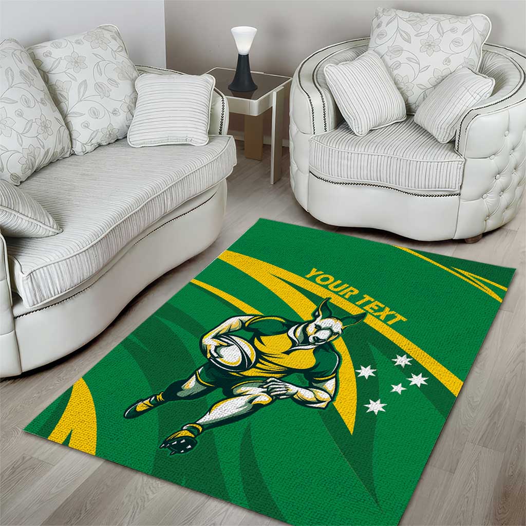 Personalized Australia Rugby Champion Area Rug Wallabies Mascot with Sporty Style - Vibe Hoodie Shop