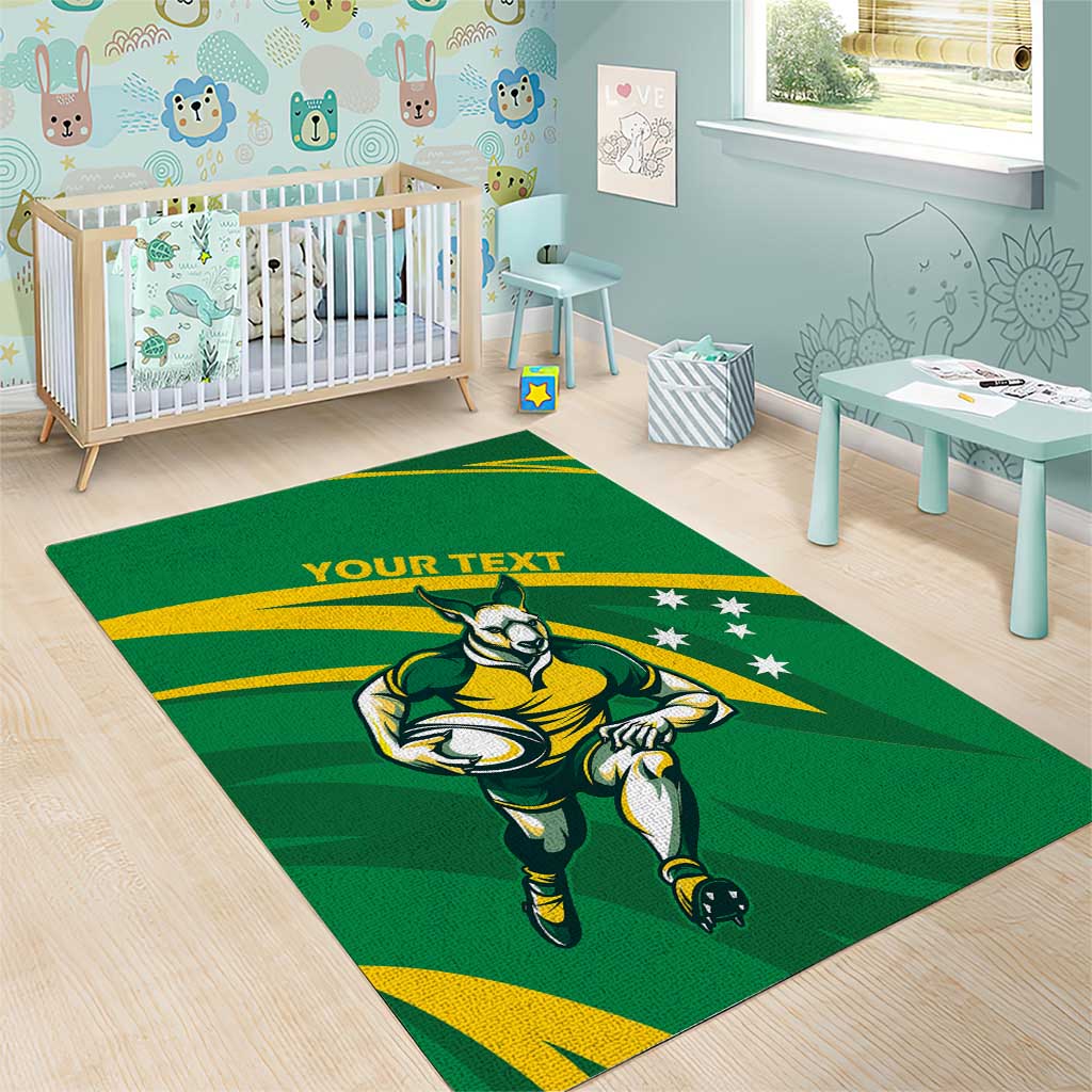 Personalized Australia Rugby Champion Area Rug Wallabies Mascot with Sporty Style - Vibe Hoodie Shop