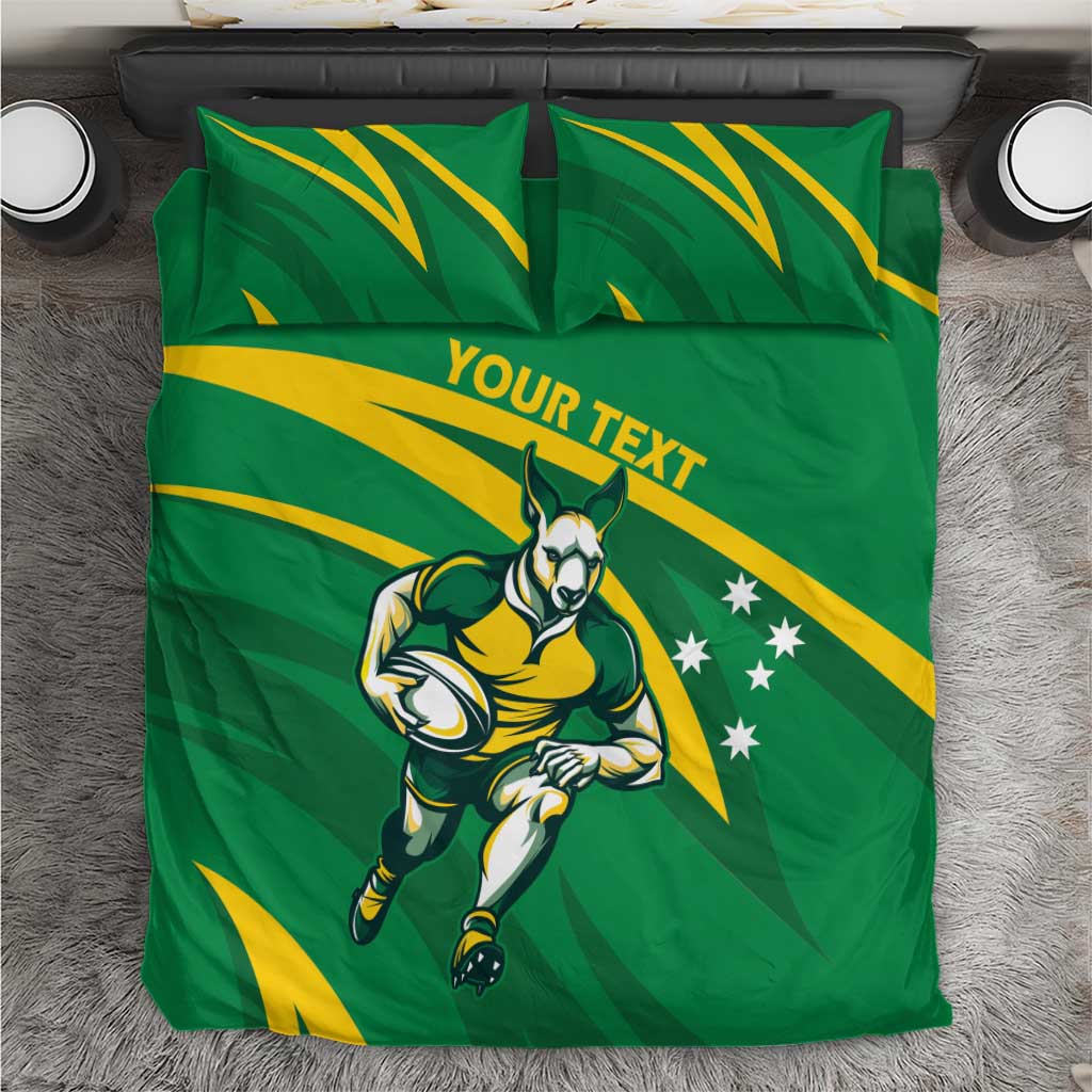 Personalized Australia Rugby Champion Bedding Set Wallabies Mascot with Sporty Style - Vibe Hoodie Shop