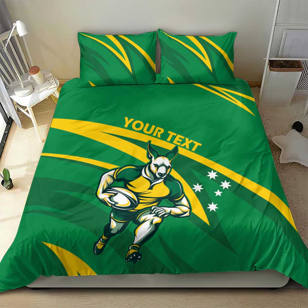 Personalized Australia Rugby Champion Bedding Set Wallabies Mascot with Sporty Style - Vibe Hoodie Shop