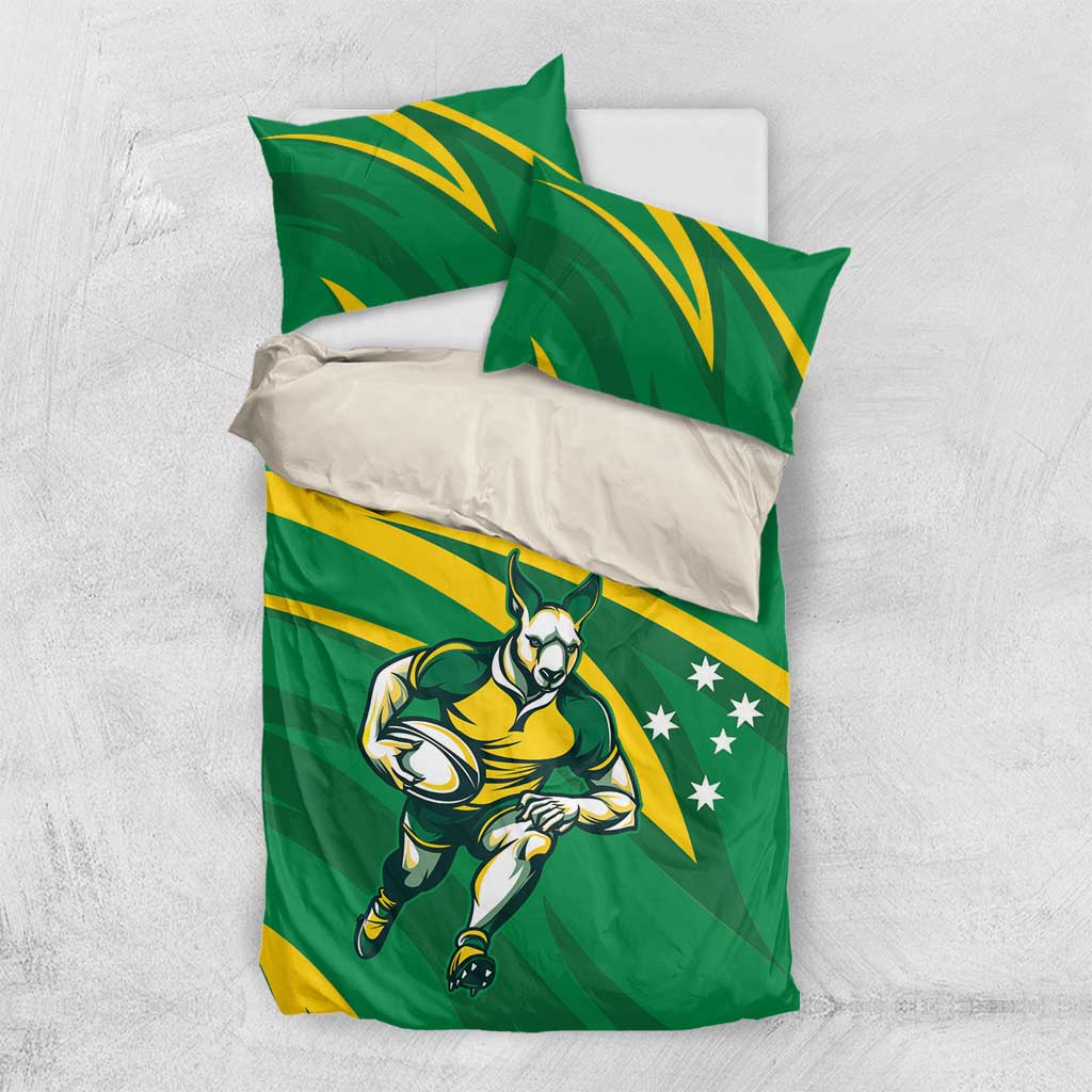 Personalized Australia Rugby Champion Bedding Set Wallabies Mascot with Sporty Style - Vibe Hoodie Shop