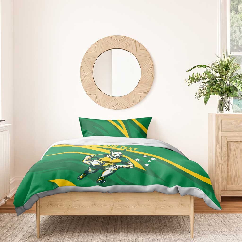 Personalized Australia Rugby Champion Bedding Set Wallabies Mascot with Sporty Style - Vibe Hoodie Shop