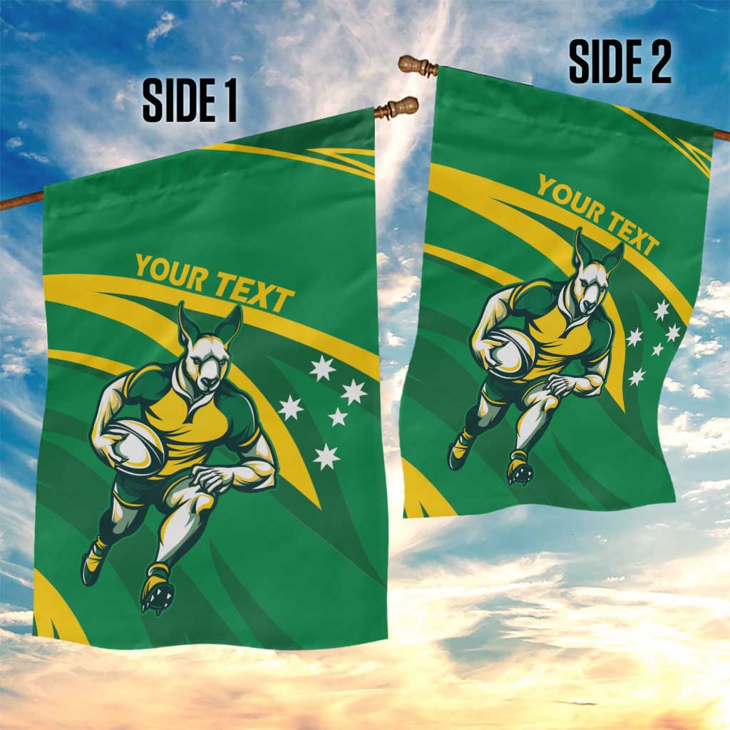 Personalized Australia Rugby Champion Garden Flag Wallabies Mascot with Sporty Style - Vibe Hoodie Shop