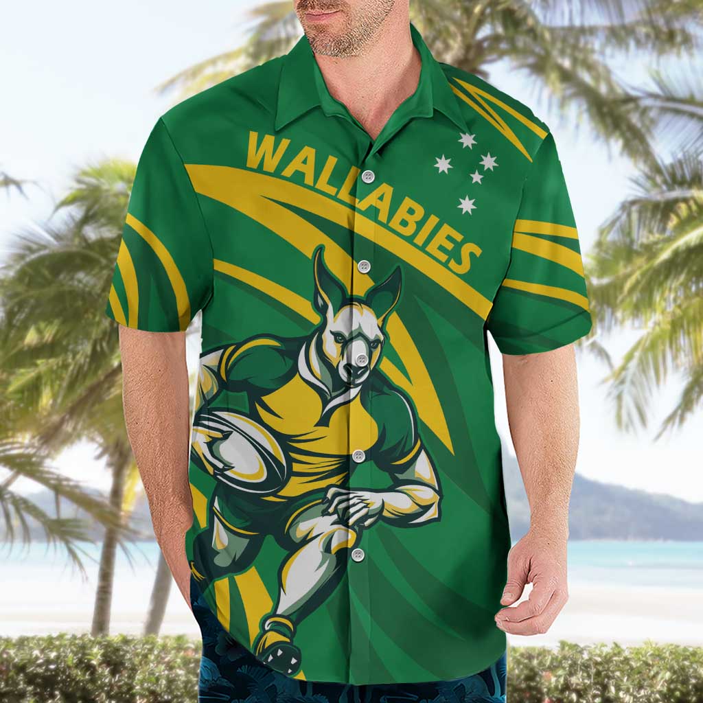 Personalized Australia Rugby Champion Hawaiian Shirt Wallabies Mascot with Sporty Style - Vibe Hoodie Shop