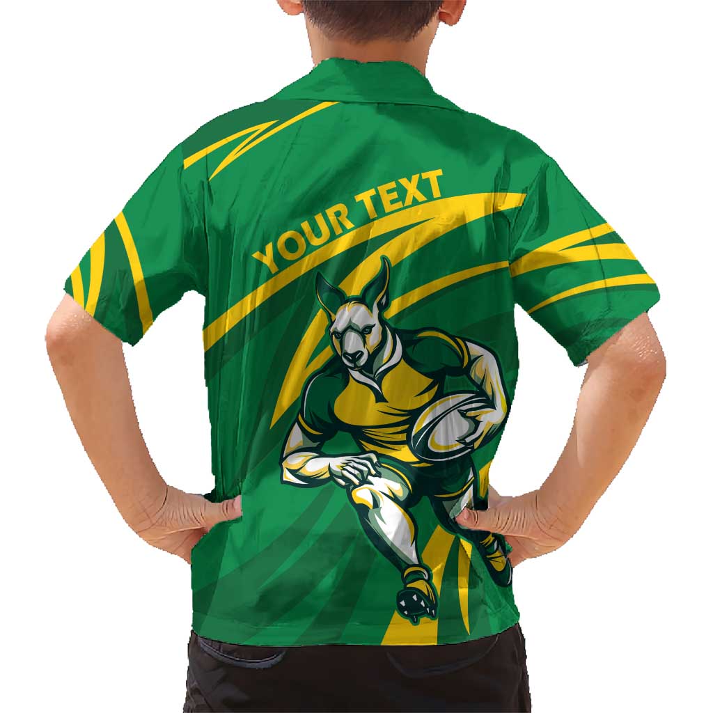 Personalized Australia Rugby Champion Hawaiian Shirt Wallabies Mascot with Sporty Style - Vibe Hoodie Shop