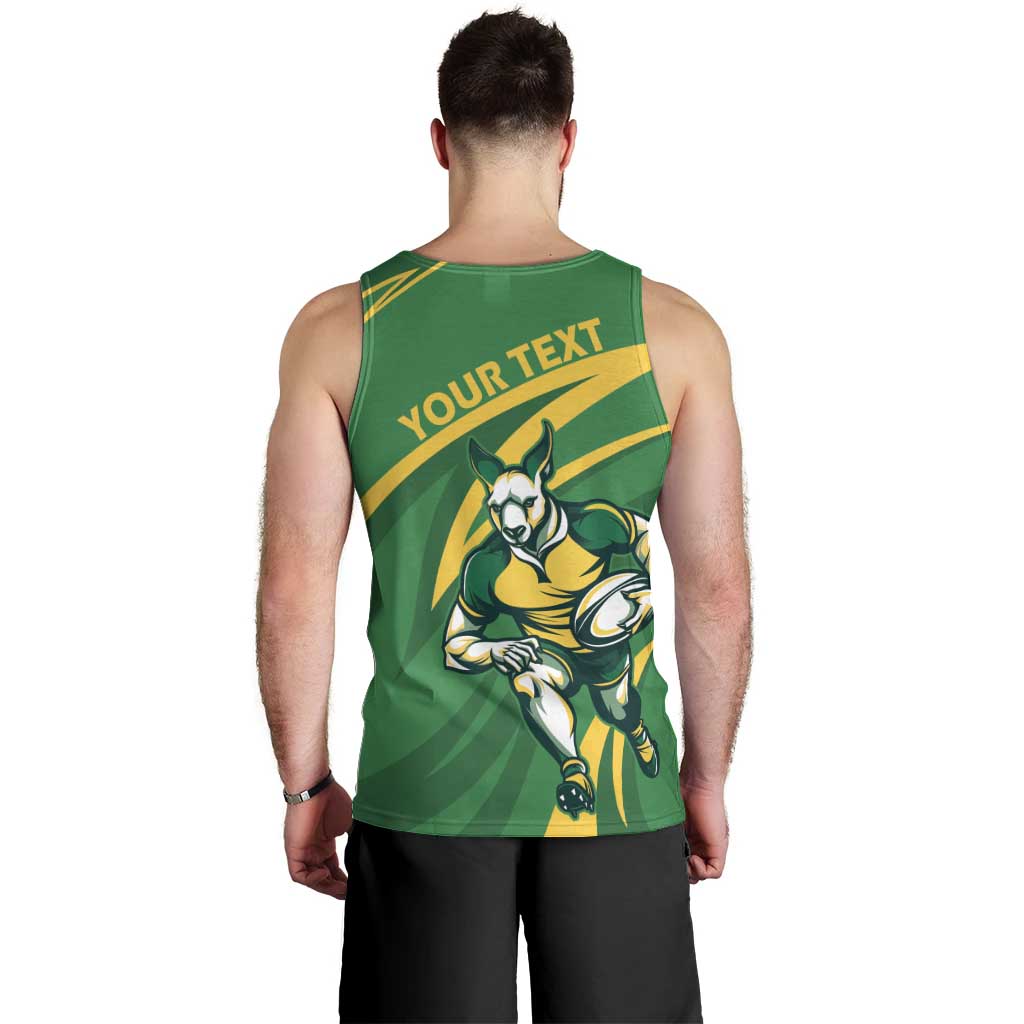 Personalized Australia Rugby Champion Men Tank Top Wallabies Mascot with Sporty Style - Vibe Hoodie Shop