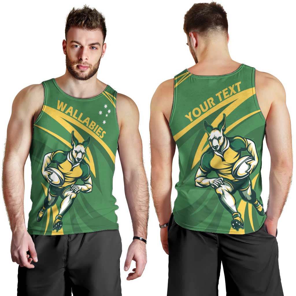 Personalized Australia Rugby Champion Men Tank Top Wallabies Mascot with Sporty Style - Vibe Hoodie Shop