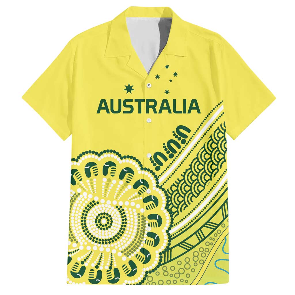 Custom Cricket Aussie Pride Hawaiian Shirt Aboriginal Dot Art Cricket - Vibe Hoodie