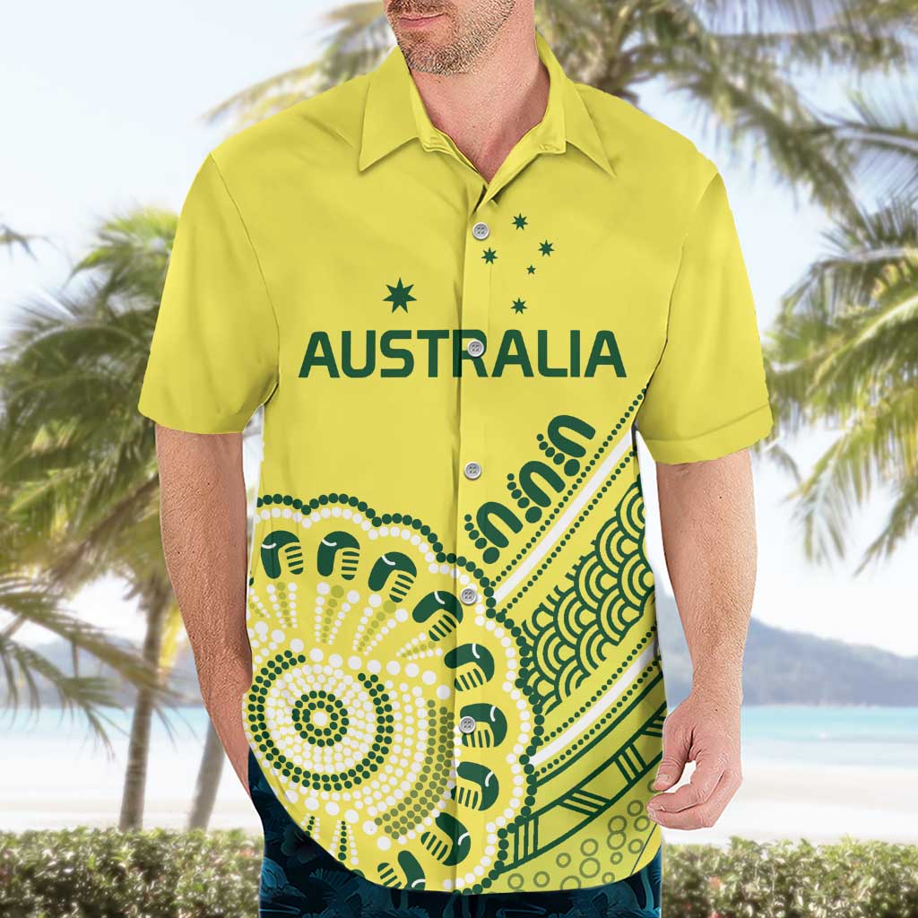 Custom Cricket Aussie Pride Hawaiian Shirt Aboriginal Dot Art Cricket - Vibe Hoodie