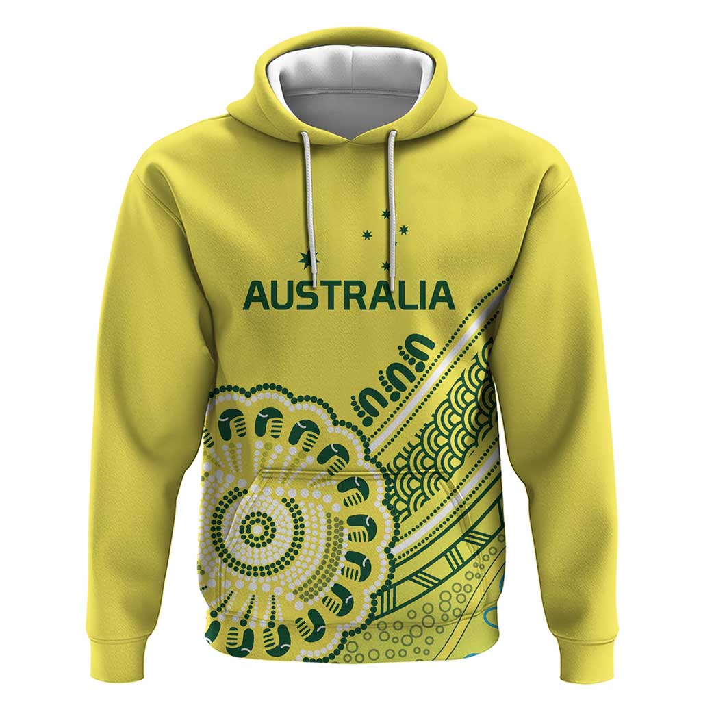 Custom Cricket Aussie Pride Hoodie Aboriginal Dot Art Cricket - Vibe Hoodie