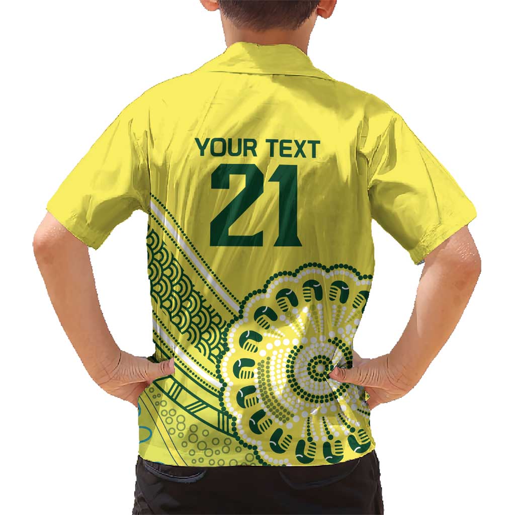 Custom Cricket Aussie Pride Kid Hawaiian Shirt Aboriginal Dot Art Cricket - Vibe Hoodie