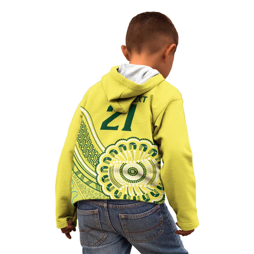 Custom Cricket Aussie Pride Kid Hoodie Aboriginal Dot Art Cricket - Vibe Hoodie
