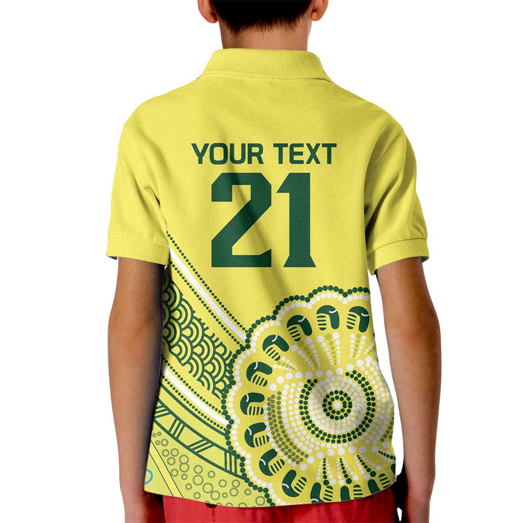 Custom Cricket Aussie Pride Kid Polo Shirt Aboriginal Dot Art Cricket - Vibe Hoodie