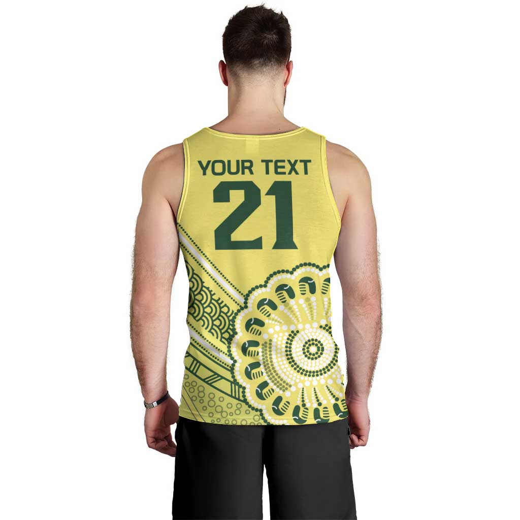 Custom Cricket Aussie Pride Men Tank Top Aboriginal Dot Art Cricket - Vibe Hoodie
