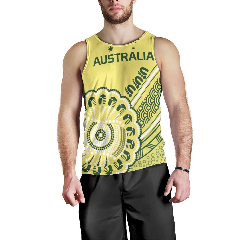 Custom Cricket Aussie Pride Men Tank Top Aboriginal Dot Art Cricket - Vibe Hoodie