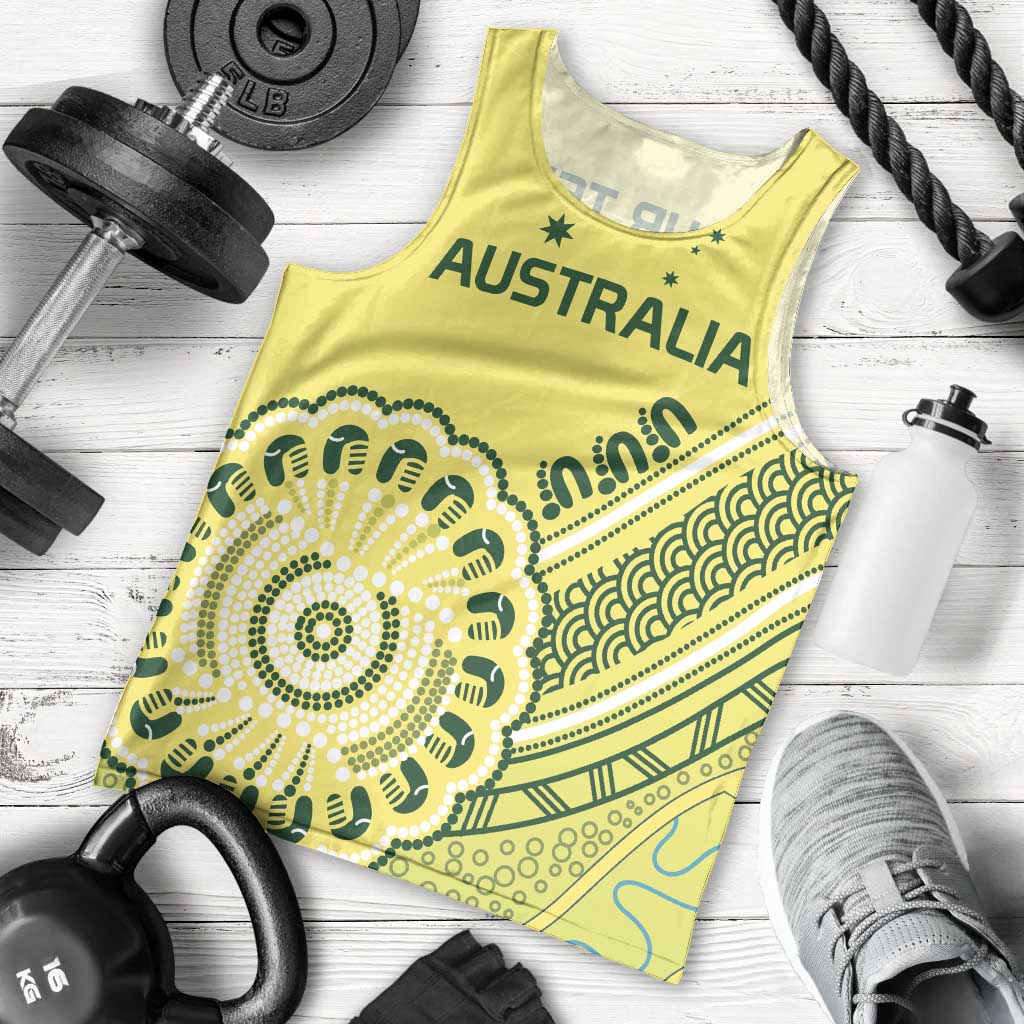 Custom Cricket Aussie Pride Men Tank Top Aboriginal Dot Art Cricket - Vibe Hoodie