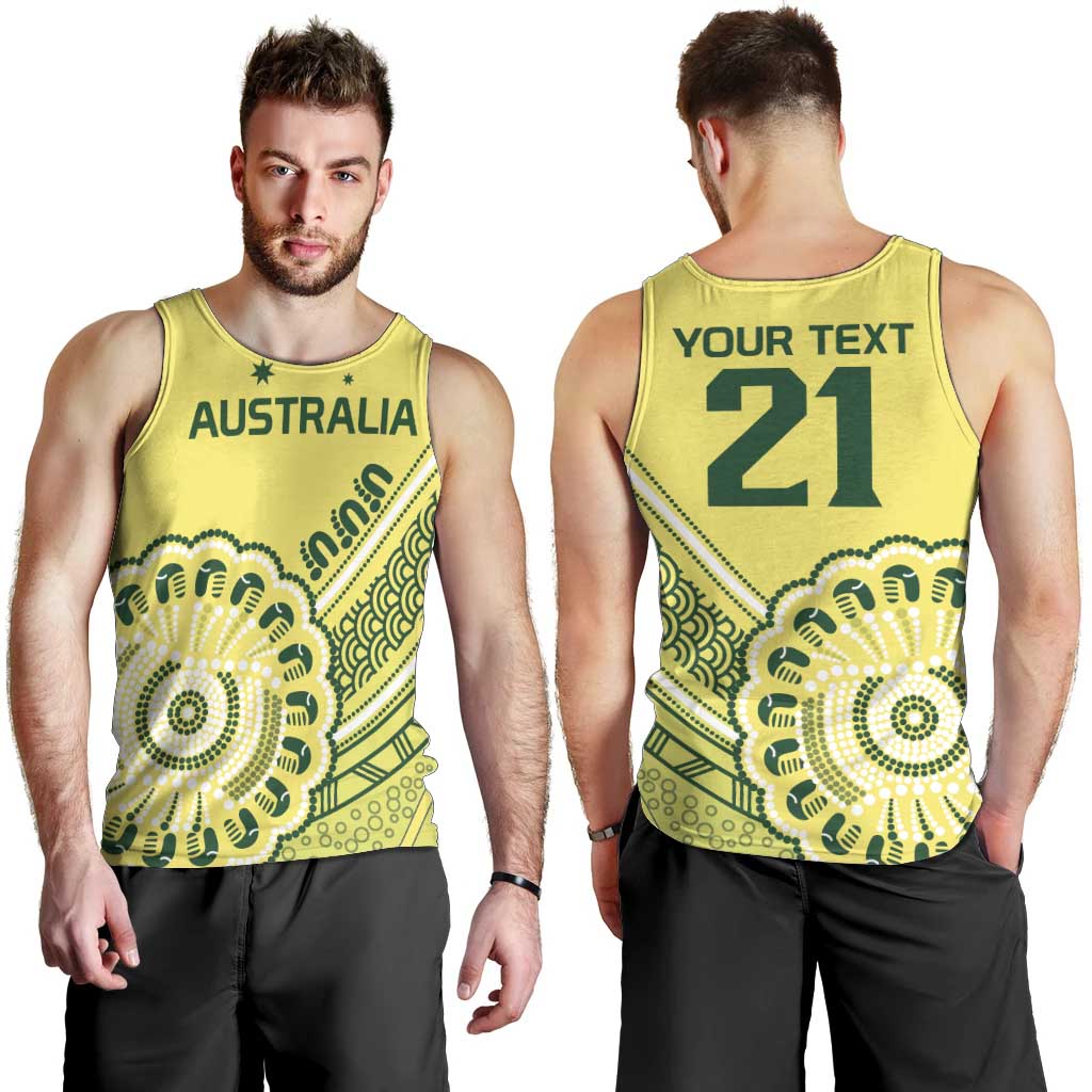 Custom Cricket Aussie Pride Men Tank Top Aboriginal Dot Art Cricket - Vibe Hoodie