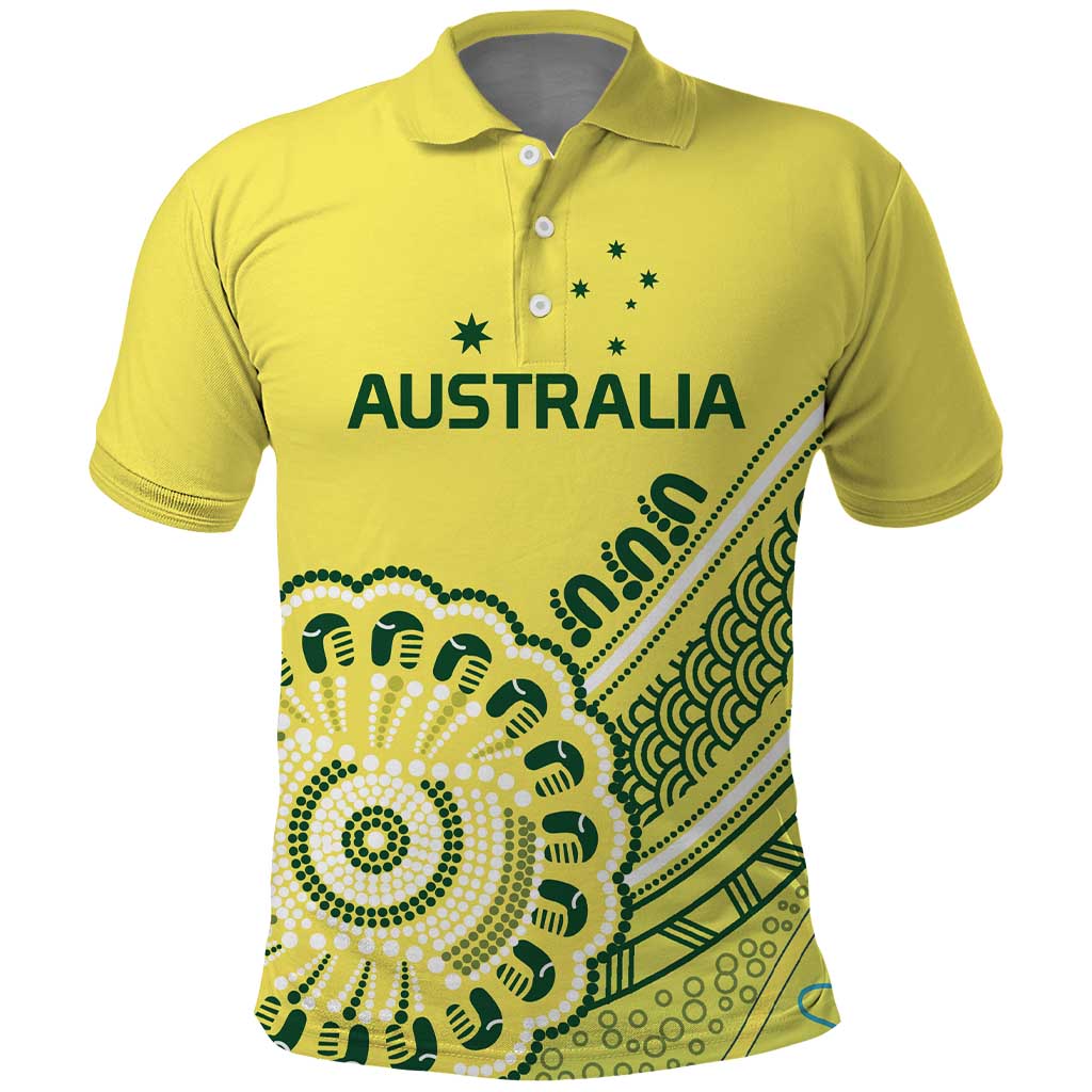 Custom Cricket Aussie Pride Polo Shirt Aboriginal Dot Art Cricket - Vibe Hoodie
