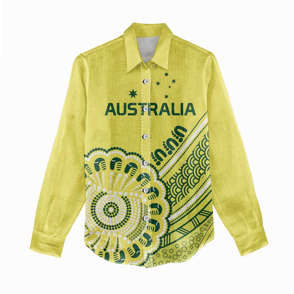 Custom Cricket Aussie Pride Women Casual Shirt Aboriginal Dot Art Cricket - Vibe Hoodie