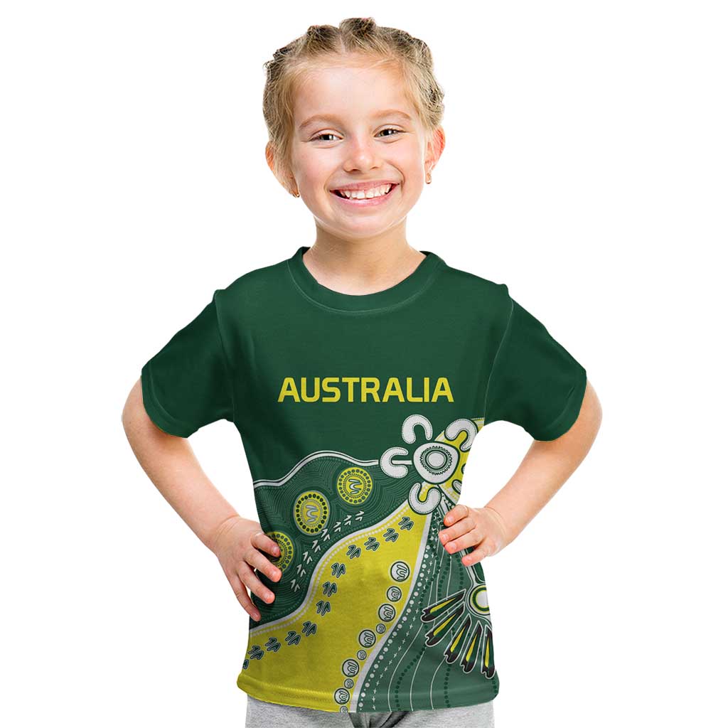 Custom Cricket Aussie Pride Kid T Shirt Indigenous Inspired - Vibe Hoodie