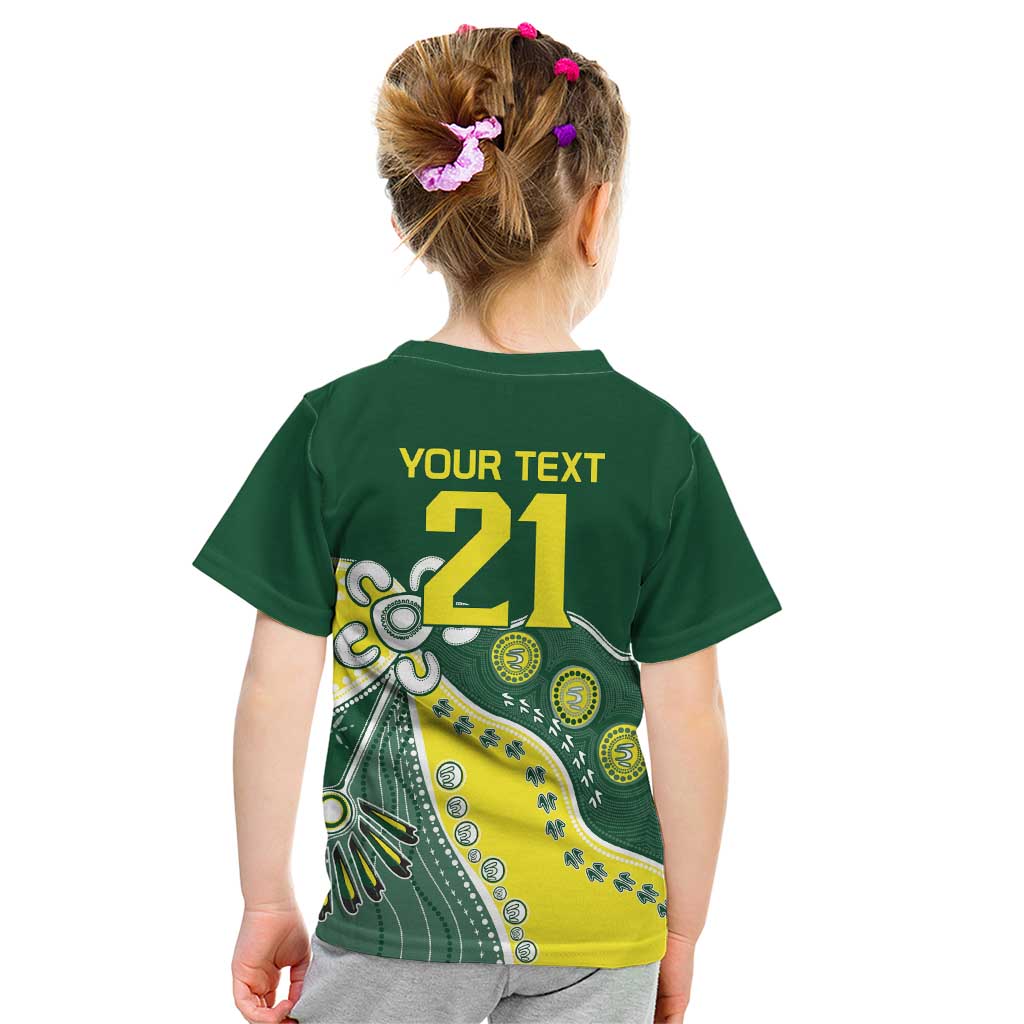 Custom Cricket Aussie Pride Kid T Shirt Indigenous Inspired - Vibe Hoodie