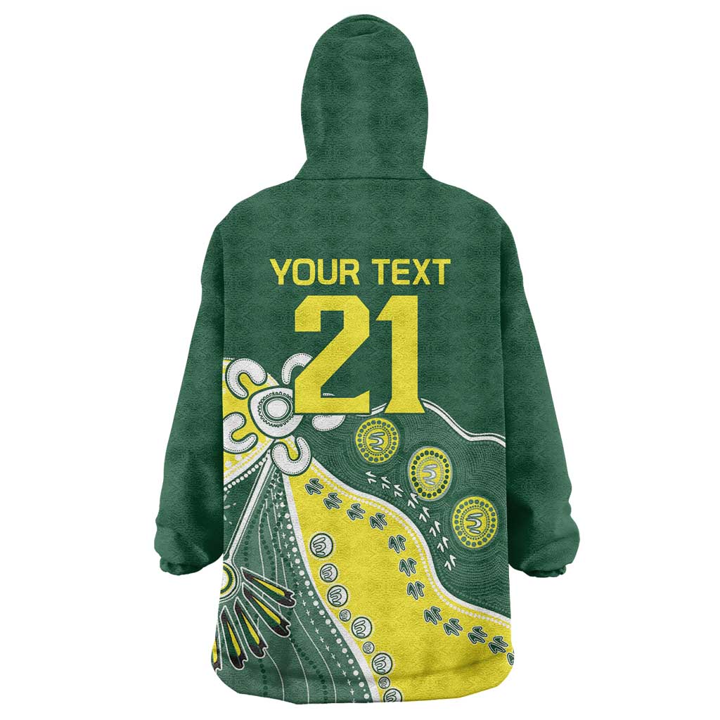 Custom Cricket Aussie Pride Wearable Blanket Hoodie Indigenous Inspired - Vibe Hoodie
