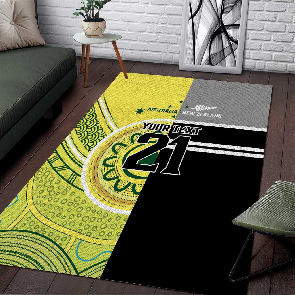 Custom Cricket AUNZ Spirit Area Rug Aussie New Zealand Retro Edition - Vibe Hoodie