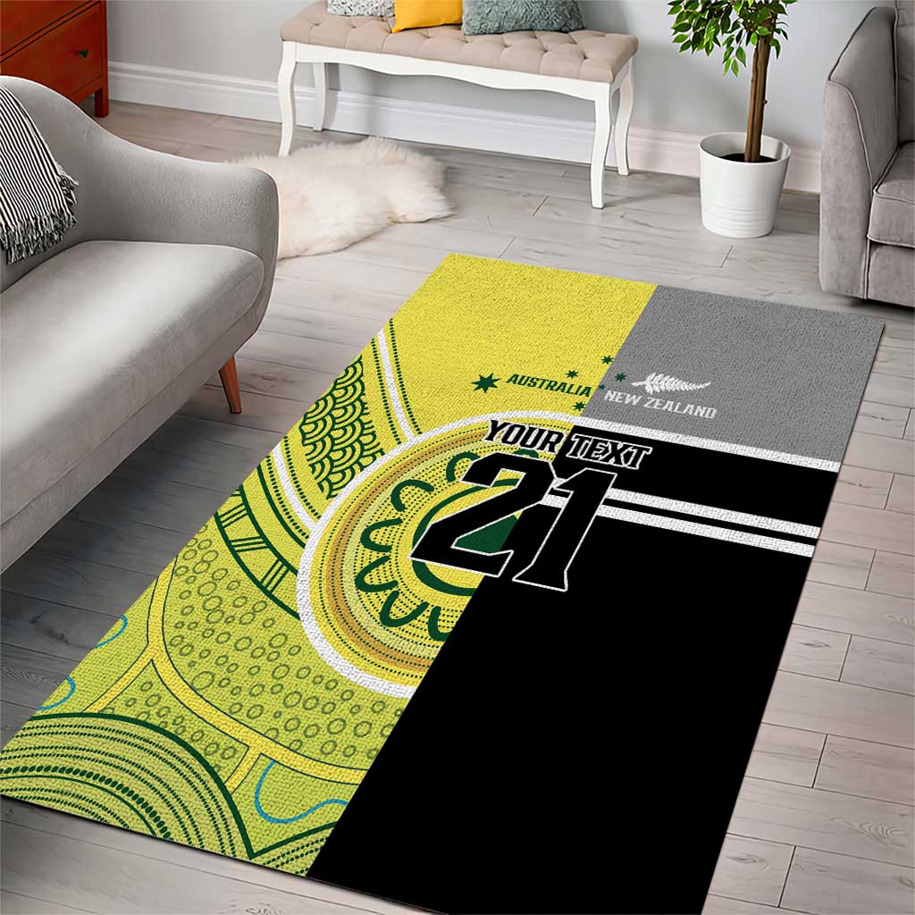 Custom Cricket AUNZ Spirit Area Rug Aussie New Zealand Retro Edition - Vibe Hoodie