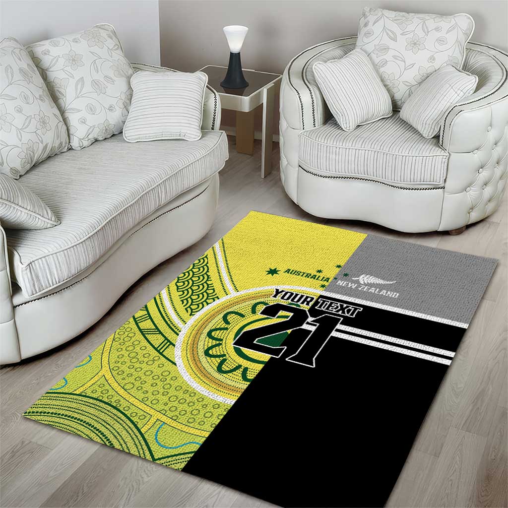 Custom Cricket AUNZ Spirit Area Rug Aussie New Zealand Retro Edition - Vibe Hoodie