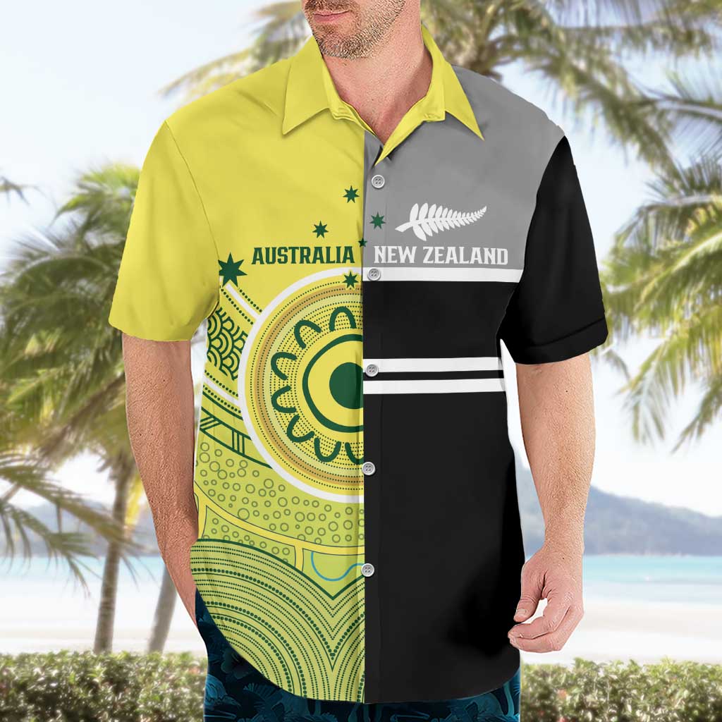 Custom Cricket AUNZ Spirit Hawaiian Shirt Aussie New Zealand Retro Edition - Vibe Hoodie